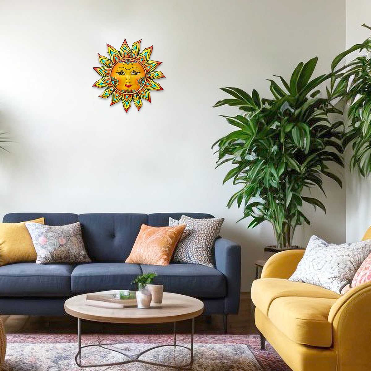 Daogtc sunflower wall art offers a durable outdoor charm with rustproof finish.
