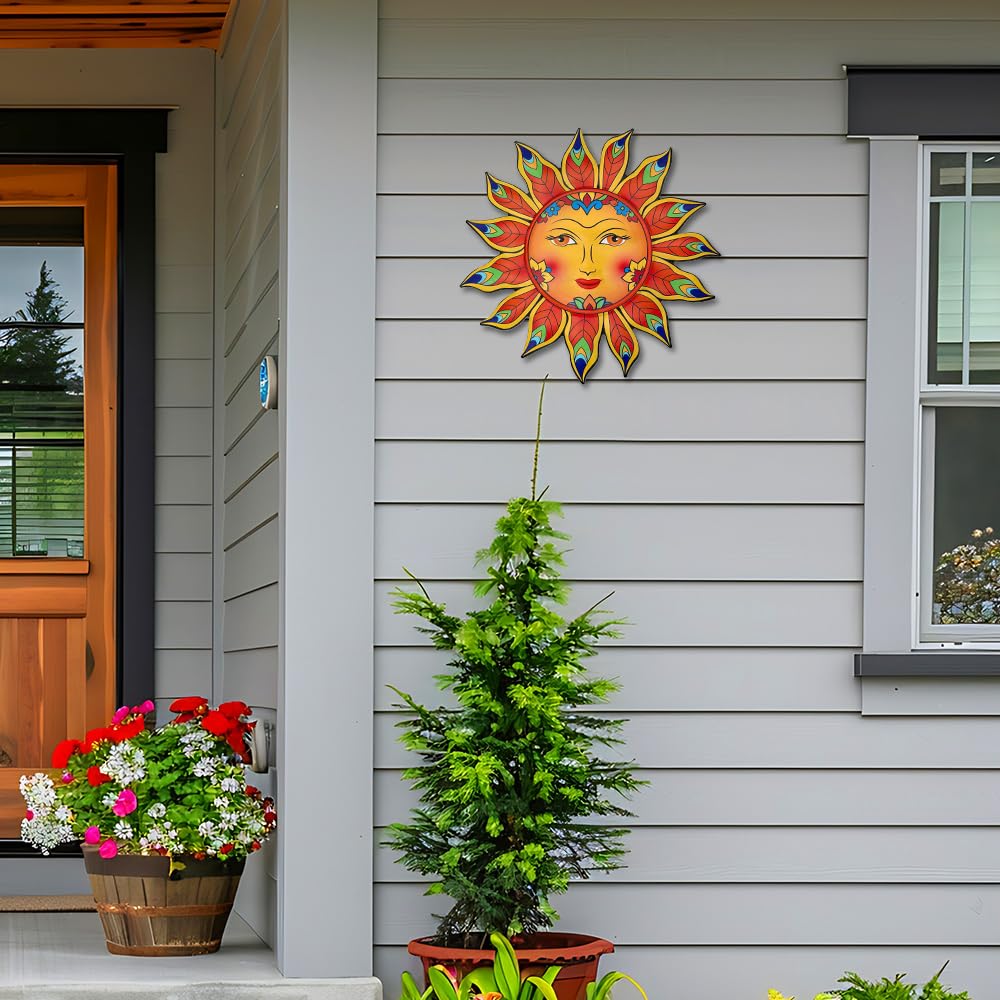 Daogtc warm-toned sun wall decor elevates entryways and living rooms.