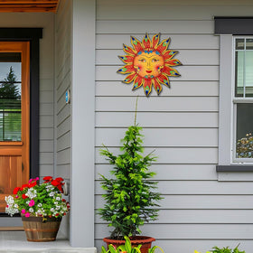 Daogtc warm-toned sun wall decor elevates entryways and living rooms.