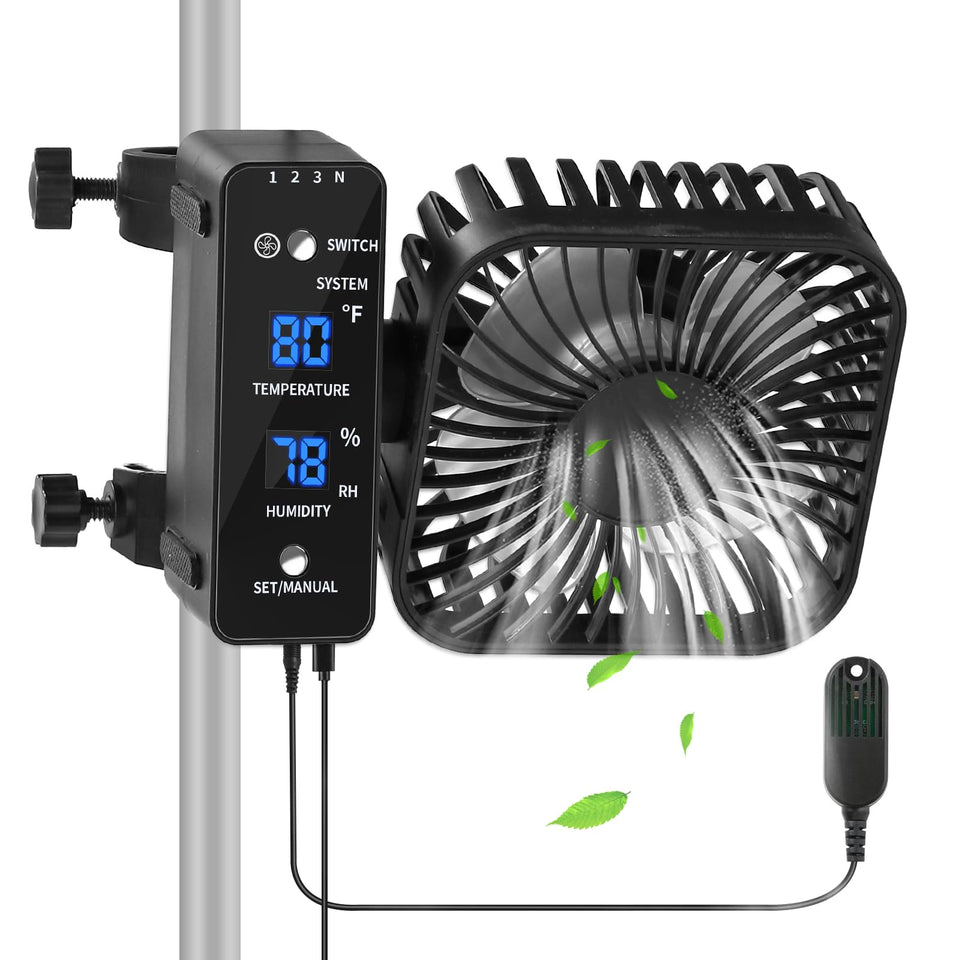 DAOTAILI 4-Inch Grow Tent Fan with real-time airflow for precise climate control.