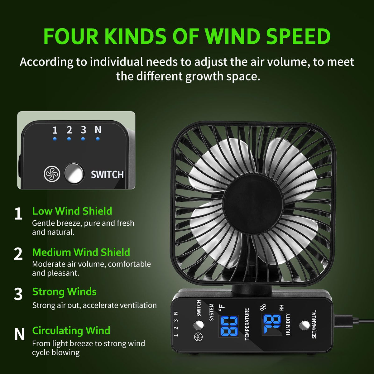 DAOTAILI auto humidity control maintains optimal moisture for plants.
