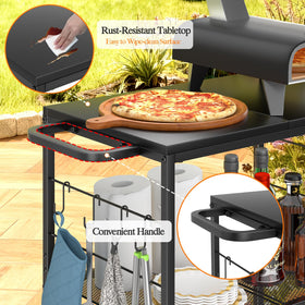 DAOUTIME outdoor pizza oven table enabling air circulation and dry spices