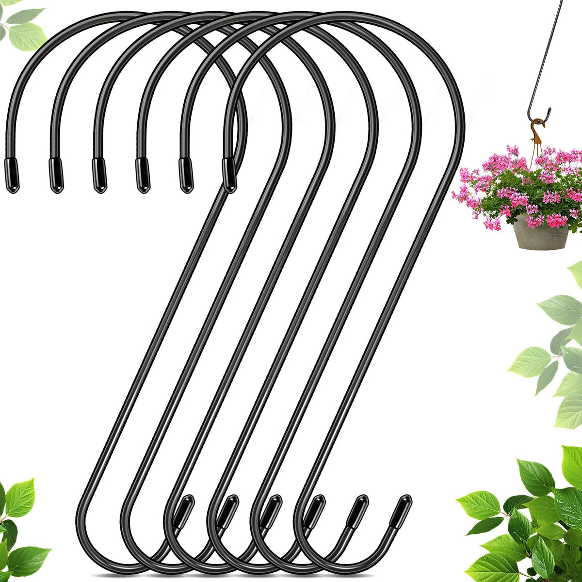 Dapute 12-inch extra-large S-hook close-up highlights sturdy metal build for heavy pots.