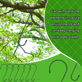 Dapute S-hook hangs a plant from a branch to show easy outdoor setup.
