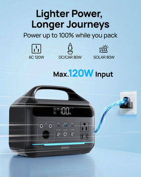 80 percent charge in about 2 hours with AC recharge.