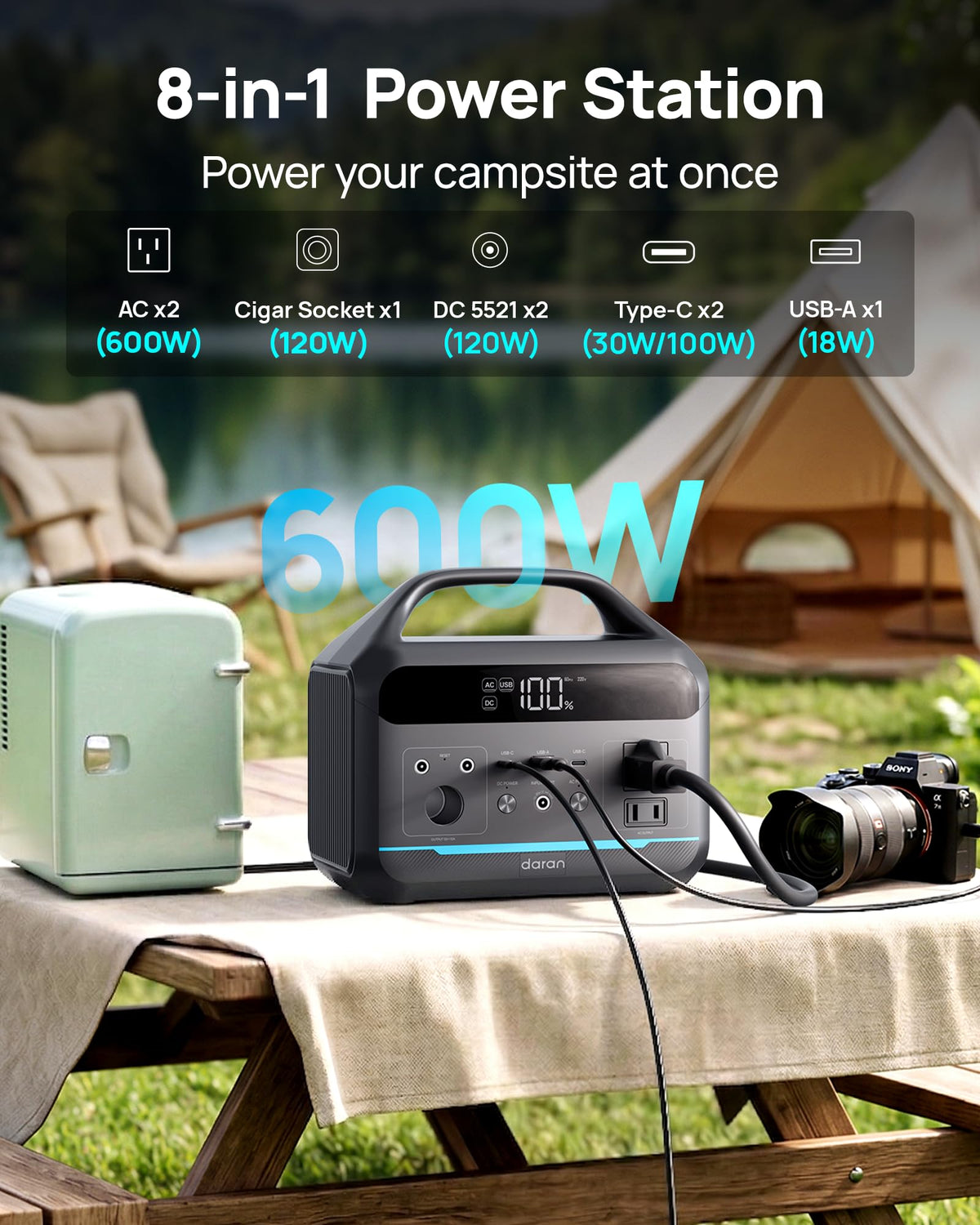 Lifepo4 battery delivers 3500+ cycles for reliable outdoor use.