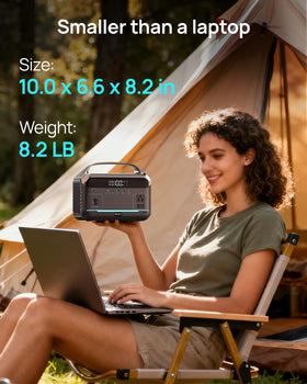 DARAN portable power station compact size fits in backpacks during trips.