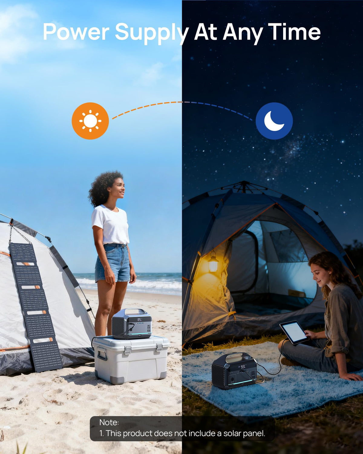DARAN portable power station vents and LED indicate safe operation.