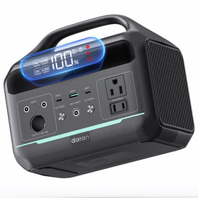 DaranEner portable power station 300W front view powering devices on the go.