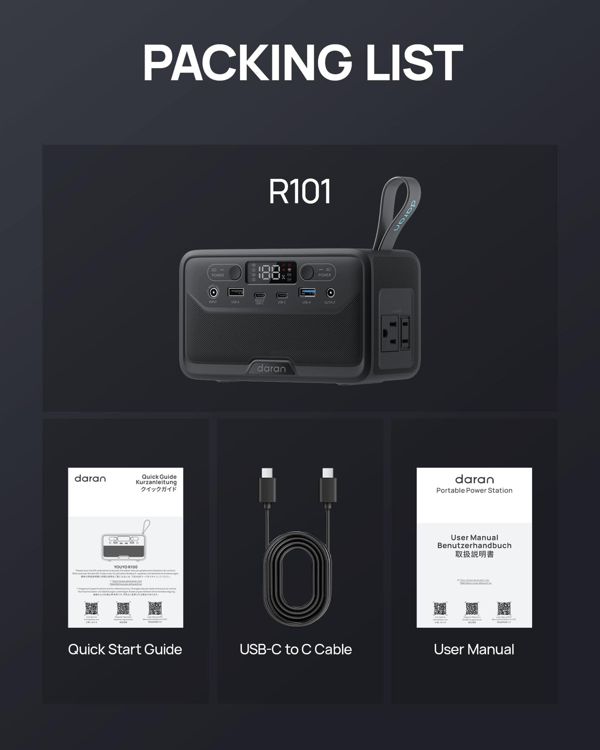 DaranEner R101 Lite TSA-friendly size fits carry-on luggage easily.
