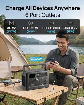 DaranEner 350W pure sine wave AC ports for safe laptop and device operation