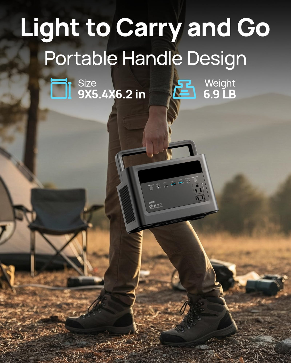 DaranEner powering camping gear for outdoor use and off-grid moments