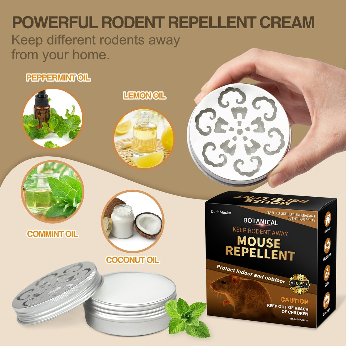 Dark Master car engine rodent barrier, protects wiring with natural mint aroma