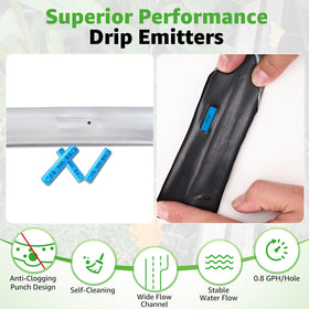 DarkTank 6-inch emitter spacing enables even watering across beds.