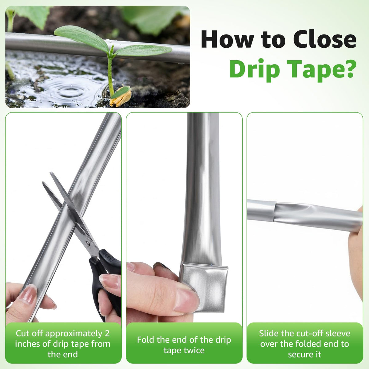 DarkTank heavy-duty drip tape resists pecking and biting in outdoor settings.