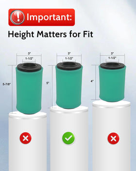 DASARYA air filter outer diameter shown for proper fit