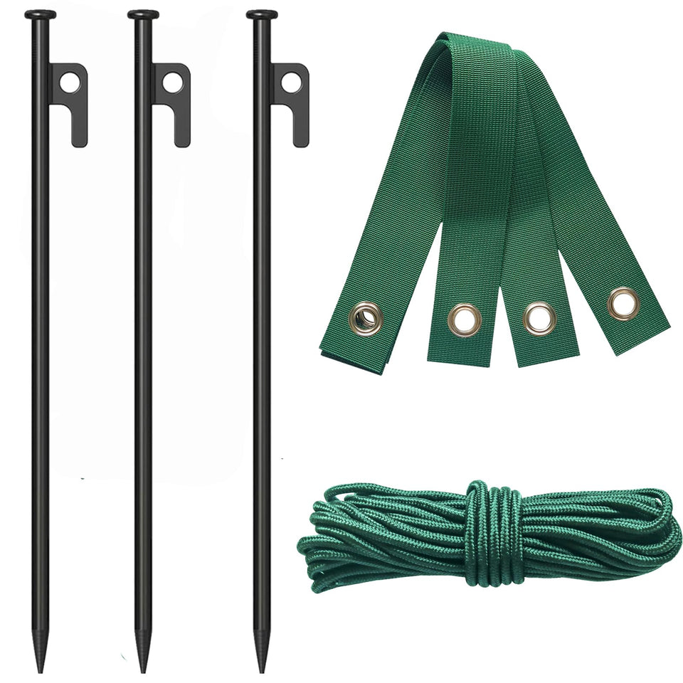 DasTior 3pcs steel tree stakes 11.8-inch provide sturdy anchoring for healthy growth.