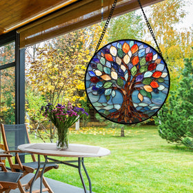 DASTOLL close-up of diamond glass blue suncatcher for vibrant light.