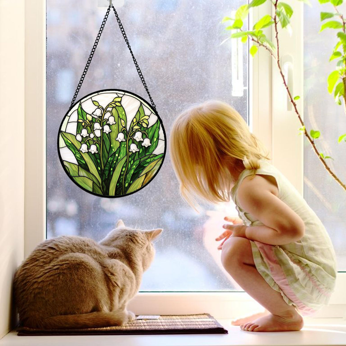 DASTOLL colorful diamond glass art panel adds decorative charm to doors and windows