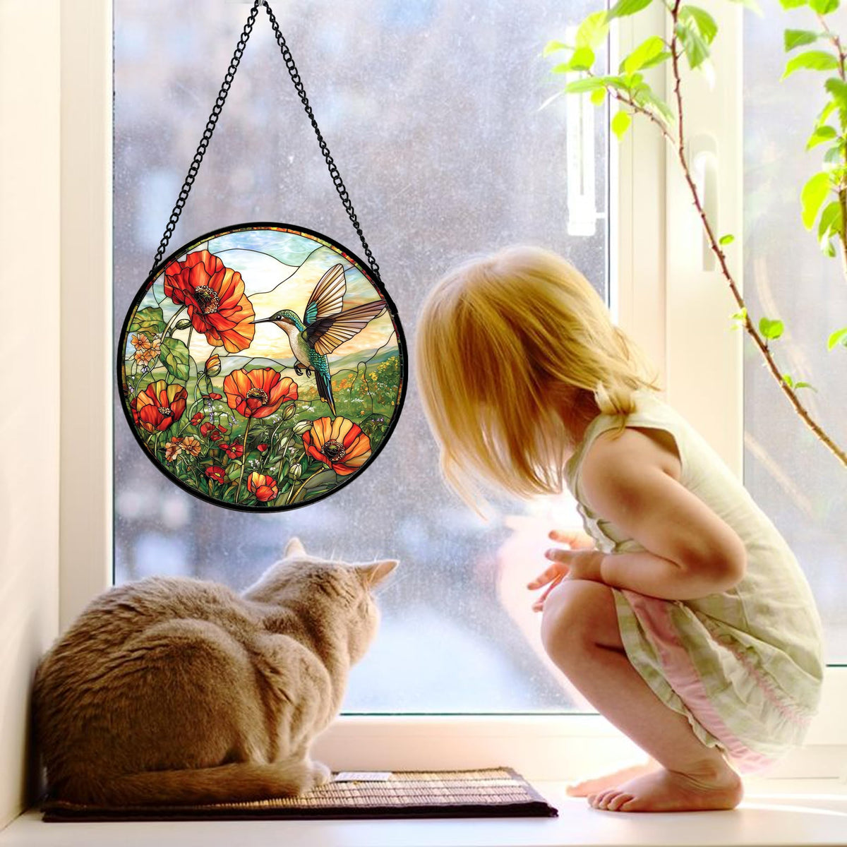 DASTOLL diamond glass panel decor adds sparkle when sun hits the window