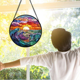 DASTOLL diamond glass UV-printed suncatcher with sturdy frame