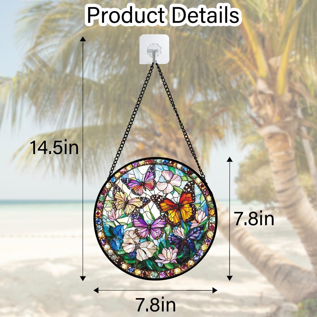 DASTOLL stained-glass butterfly decor for entryways and windows