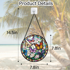 DASTOLL stained-glass butterfly decor for entryways and windows