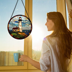 DASTOLL double-sided sun catcher shines from both sides in sunlight.