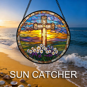 DASTOLL Grassland sunset suncatcher scatters warm hues across rooms