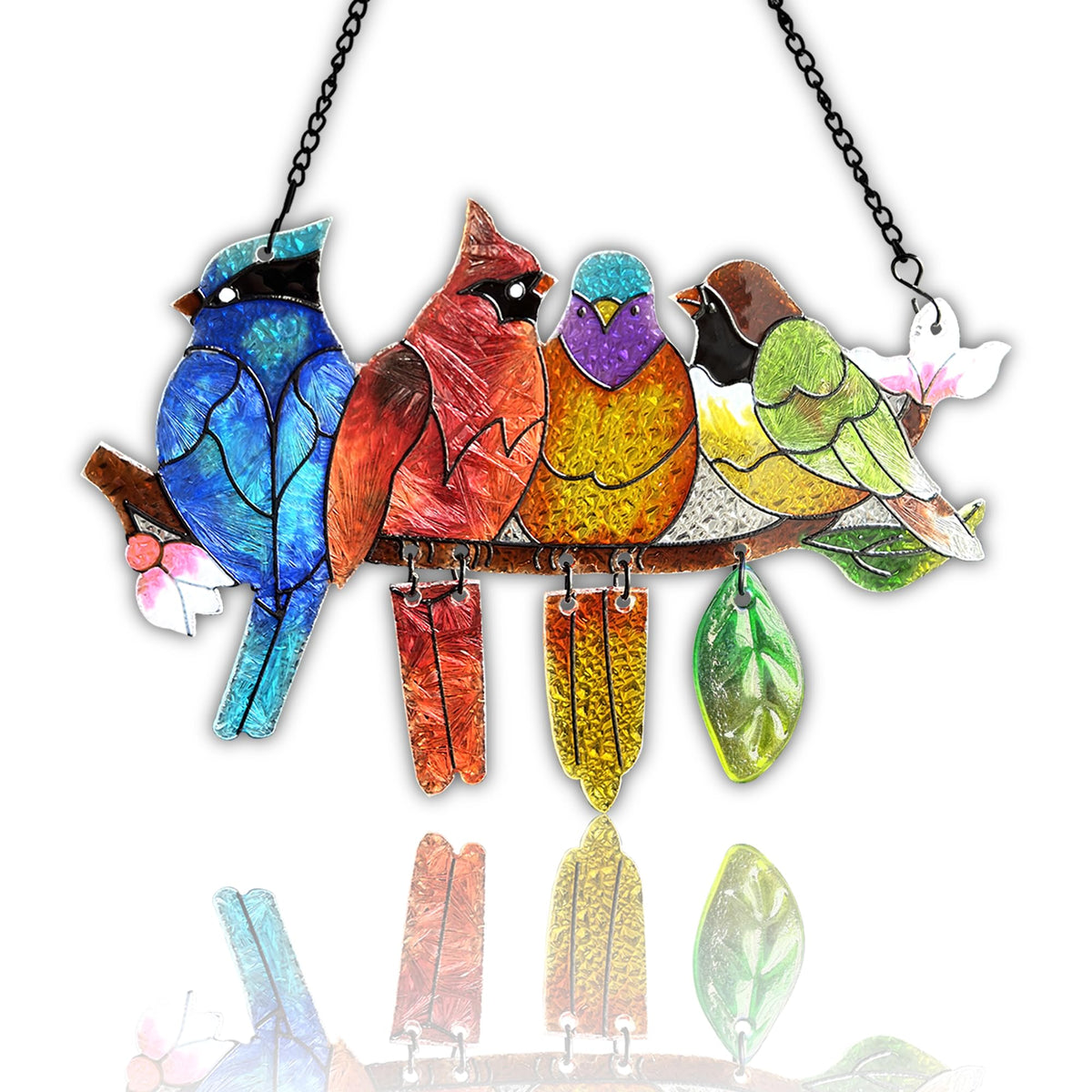DASTOLL hummingbird on branch suncatcher brings vivid color to sunlit windows.