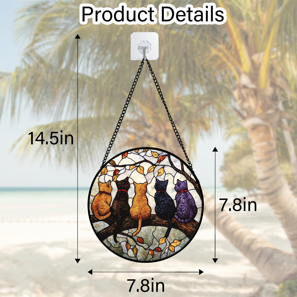 DASTOLL metal chain enables easy, secure hanging on windows or doors.