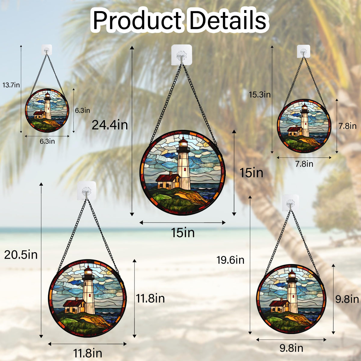 DASTOLL ocean-lighthouse design window decor serves as a charming focal point.