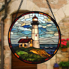 DASTOLL stained glass kit with metal frame ready to hang, easy setup.