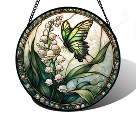 DASTOLL Lily of the Valley suncatcher glistens in sunlight, enhancing window color and mood