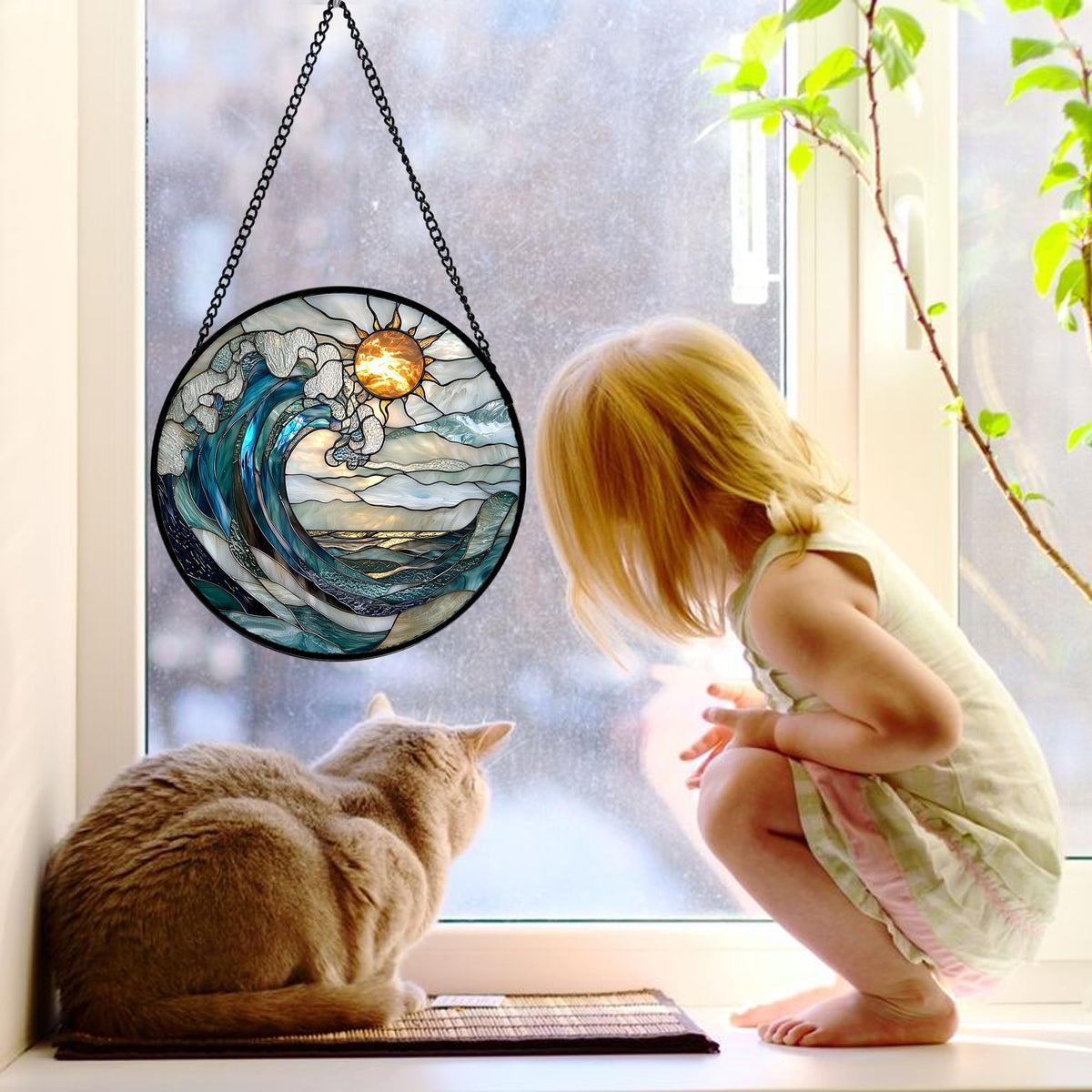DASTOLL diamond panel glass with vibrant colors catches sunlight.