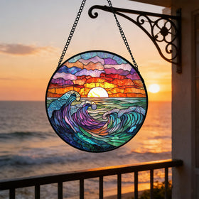 DASTOLL diamond glass suncatcher panel reflecting vibrant light indoors