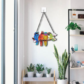 DASTOLL vibrant stained glass bird art enhances any room with warm light.