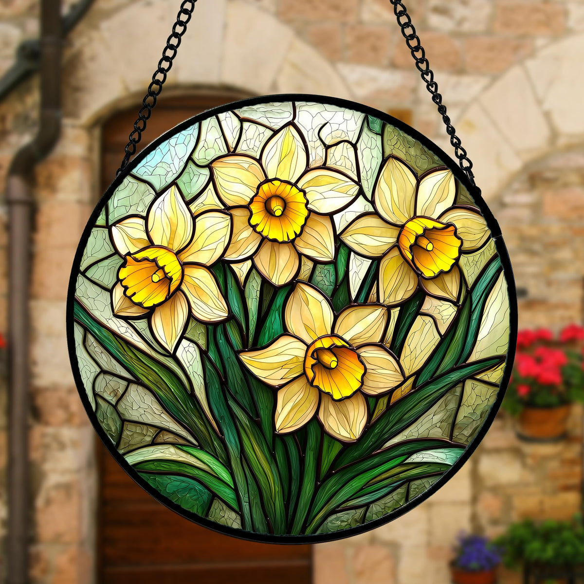 DASTOLL window hanging decor diamond glass ready to install