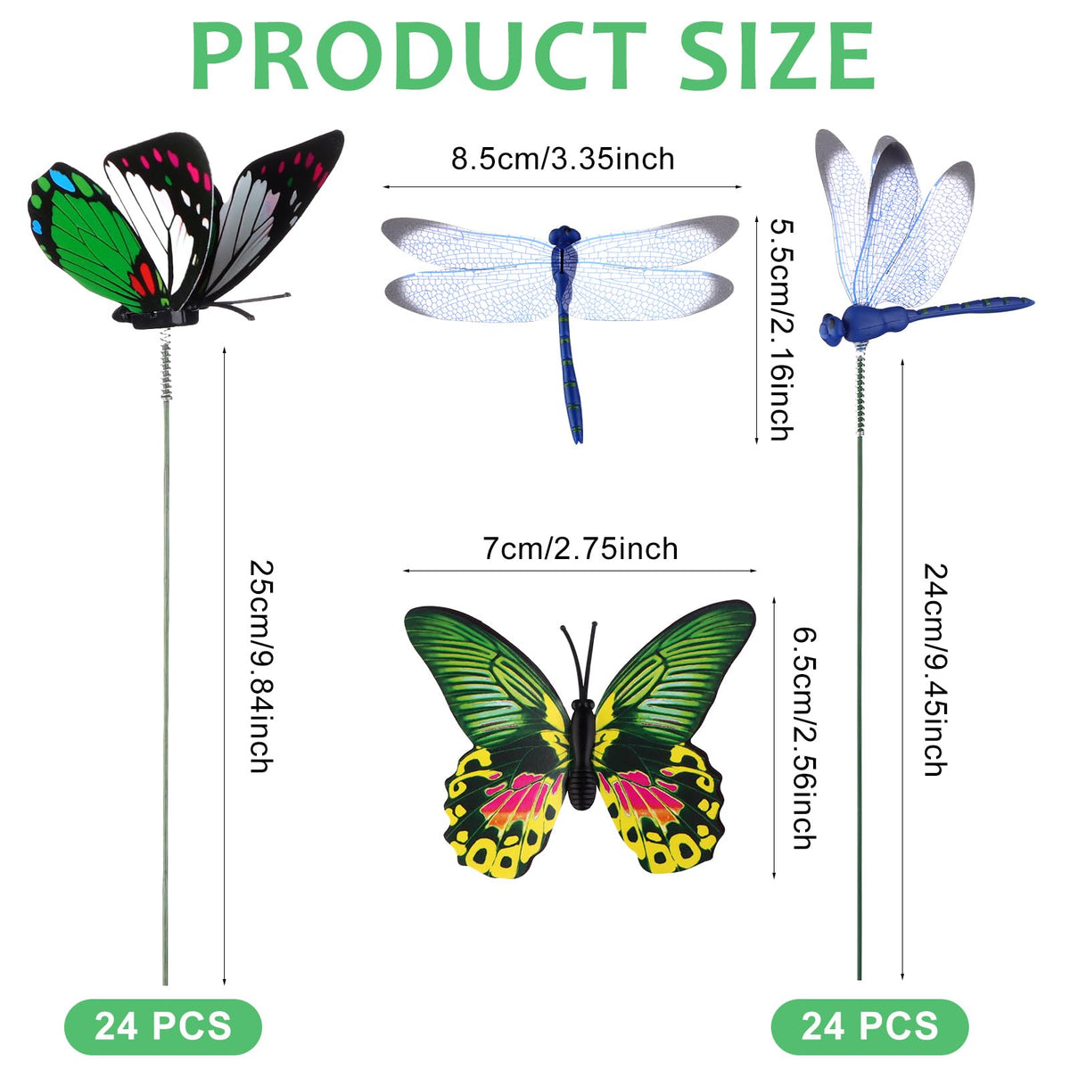 DAVAXI 3D butterfly garden stake with red wings brightens indoor planters