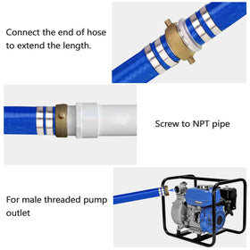 DAVCO 2-inch hose connects quickly to standard pumps.