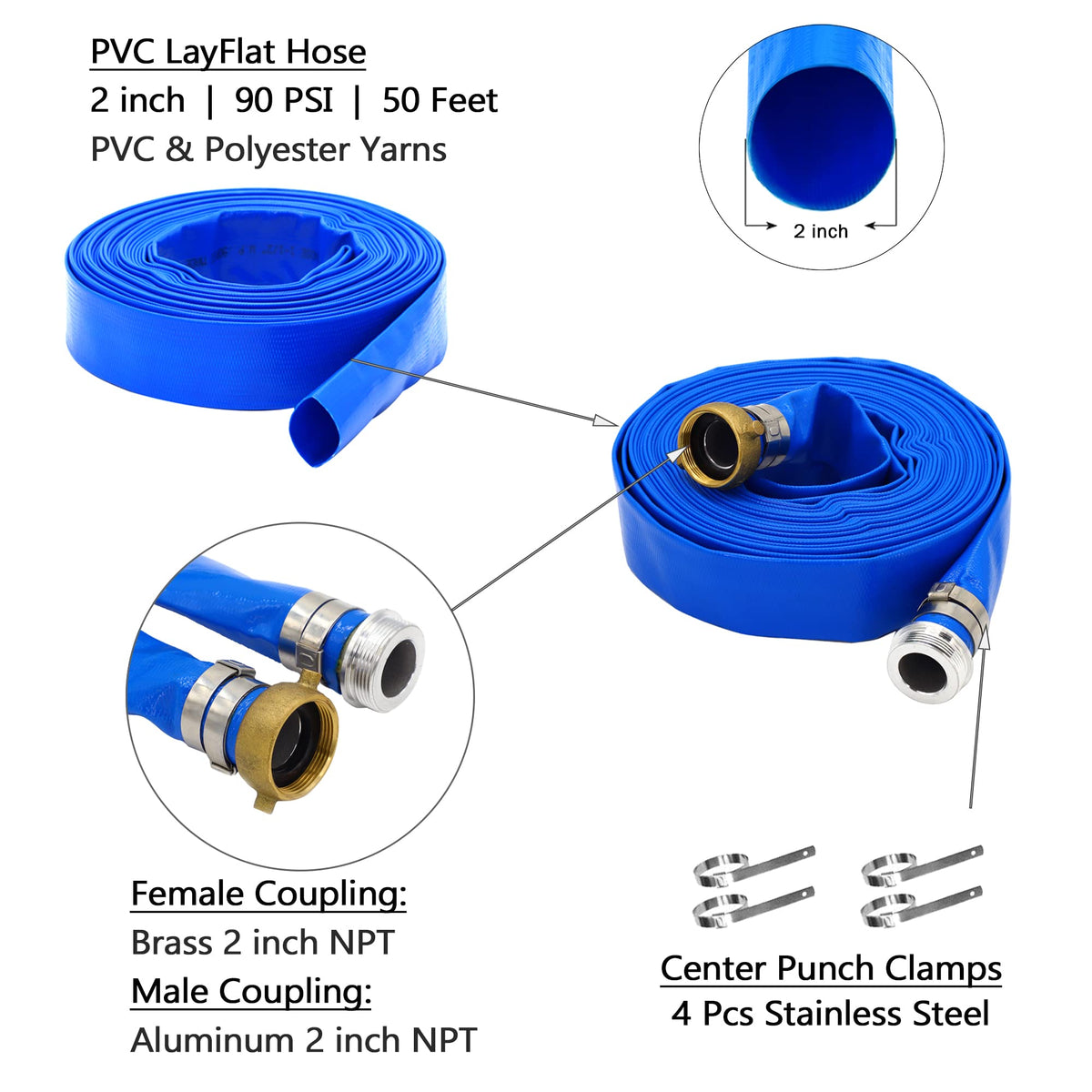 DAVCO aluminum pin-lug fittings provide secure pool pump connections.