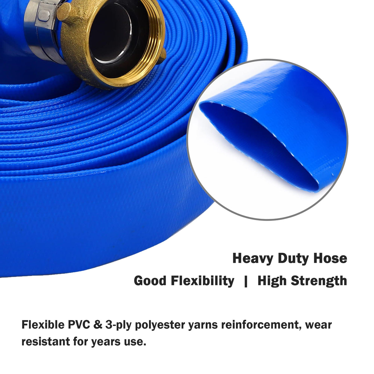 DAVCO reinforced polyester yarn construction prevents leaks.