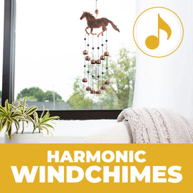 Durable metal wind chime designed for year-round outdoor use.