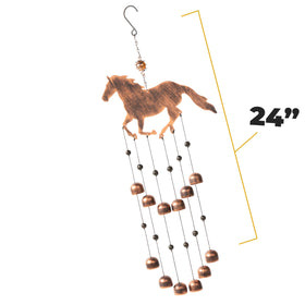 Versatile horse wind chime complements rustic, boho, and western themes.