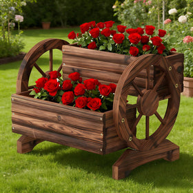Dawnyard wagon planter balcony garden with compact planting