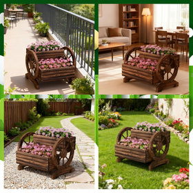 Dawnyard planter carbonized finish suits rustic and farmhouse aesthetics