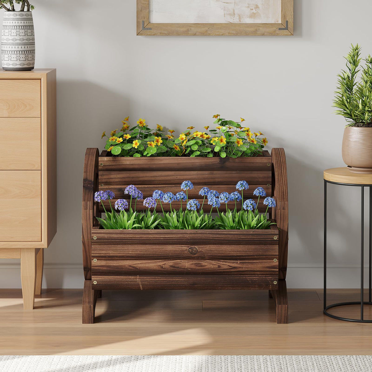 Dawnyard wooden wagon planter gift idea for garden lovers