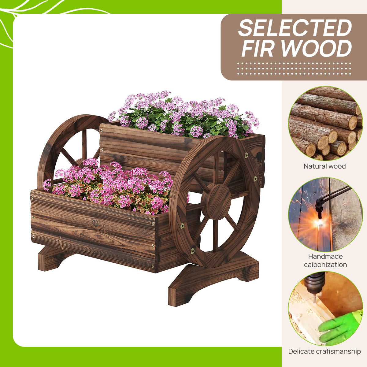 Dawnyard wagon planter on indoor kitchen display for greenery