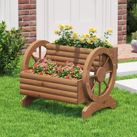 Dawnyard wooden wagon planter displayed indoors for kitchen or office corners.