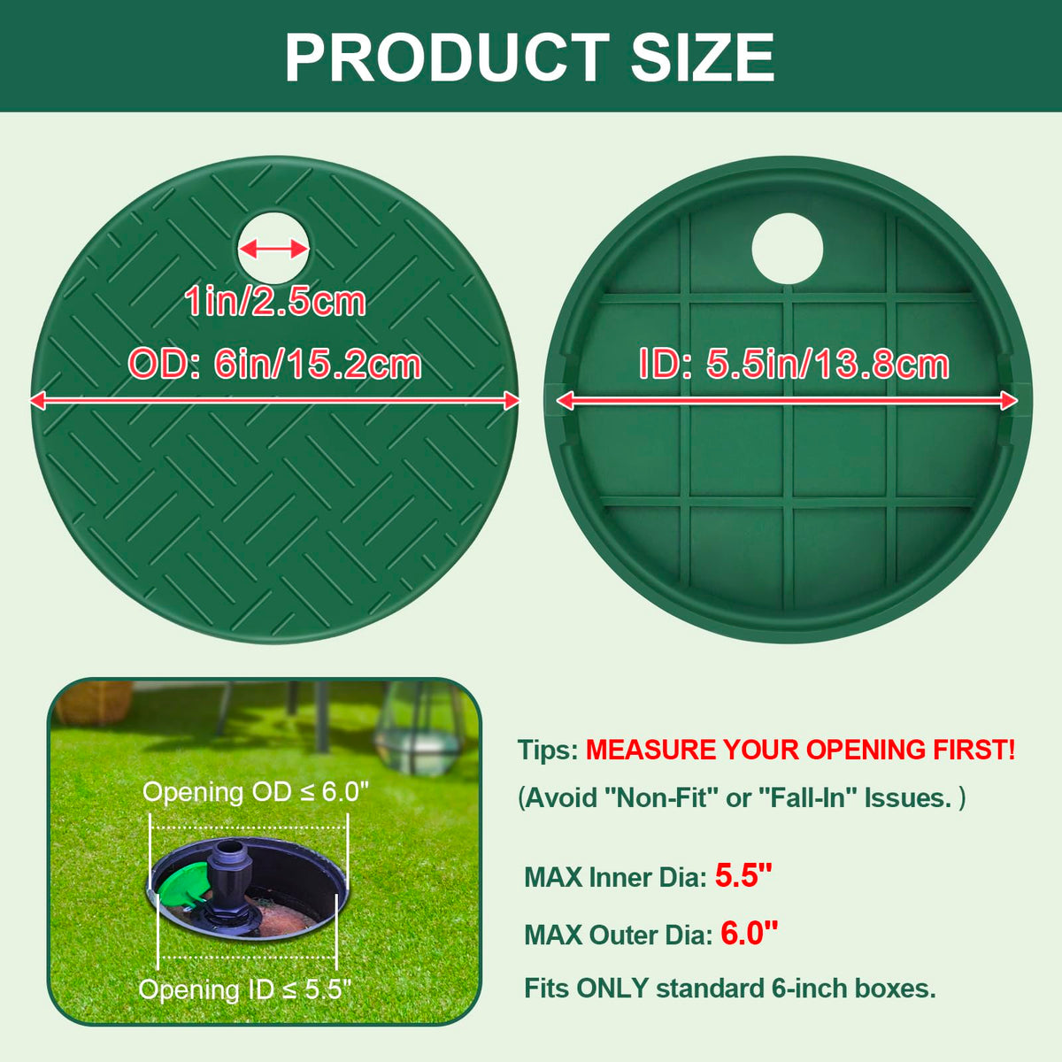 Dayker cover with buckle installation for quick, tool-free fitting on round valve boxes.